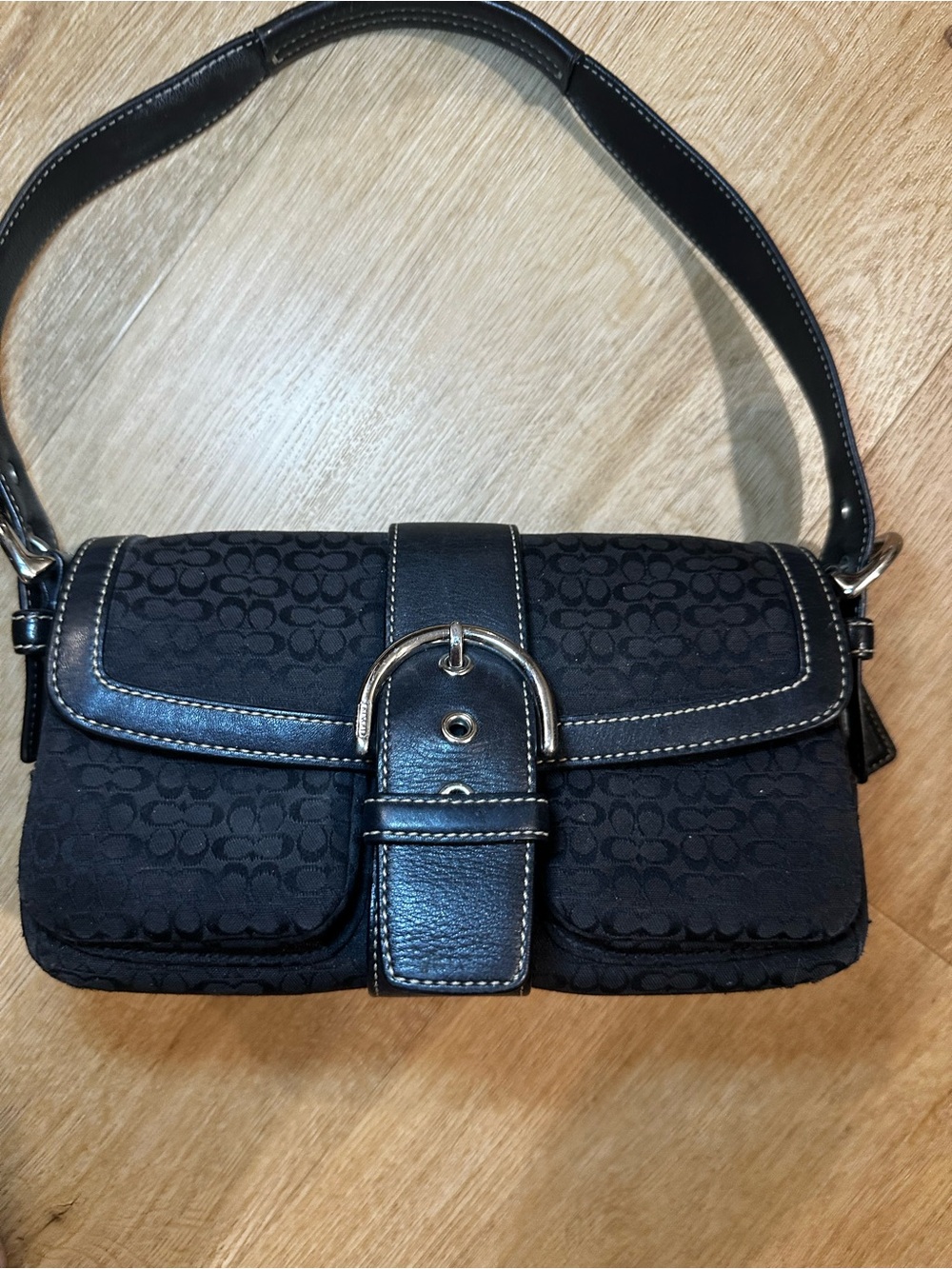 Coach Black Signature Mini Shoulder Bag